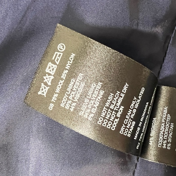 REISS MALIKA WOMENS SHAWL COLLAR WOOL COAT IN NAVY BLUE SIZE 4 - Picture 7 of 8